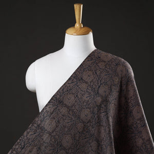 Brown - Pedana Kalamkari Block Print Handwoven Wool Fabric