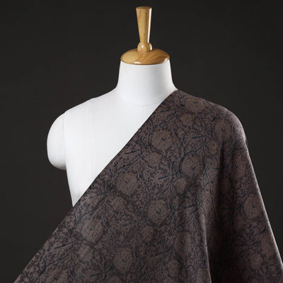 Brown - Pedana Kalamkari Block Print Handwoven Wool Fabric