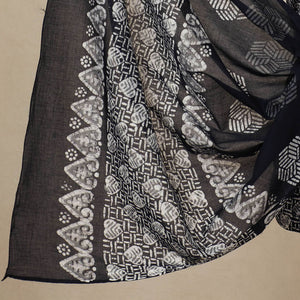 Black - 3pc Cotton Kutch Batik Print Dress Material 122