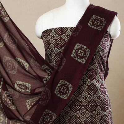 3pc Cotton Kutch Batik Print Dress Material 123
