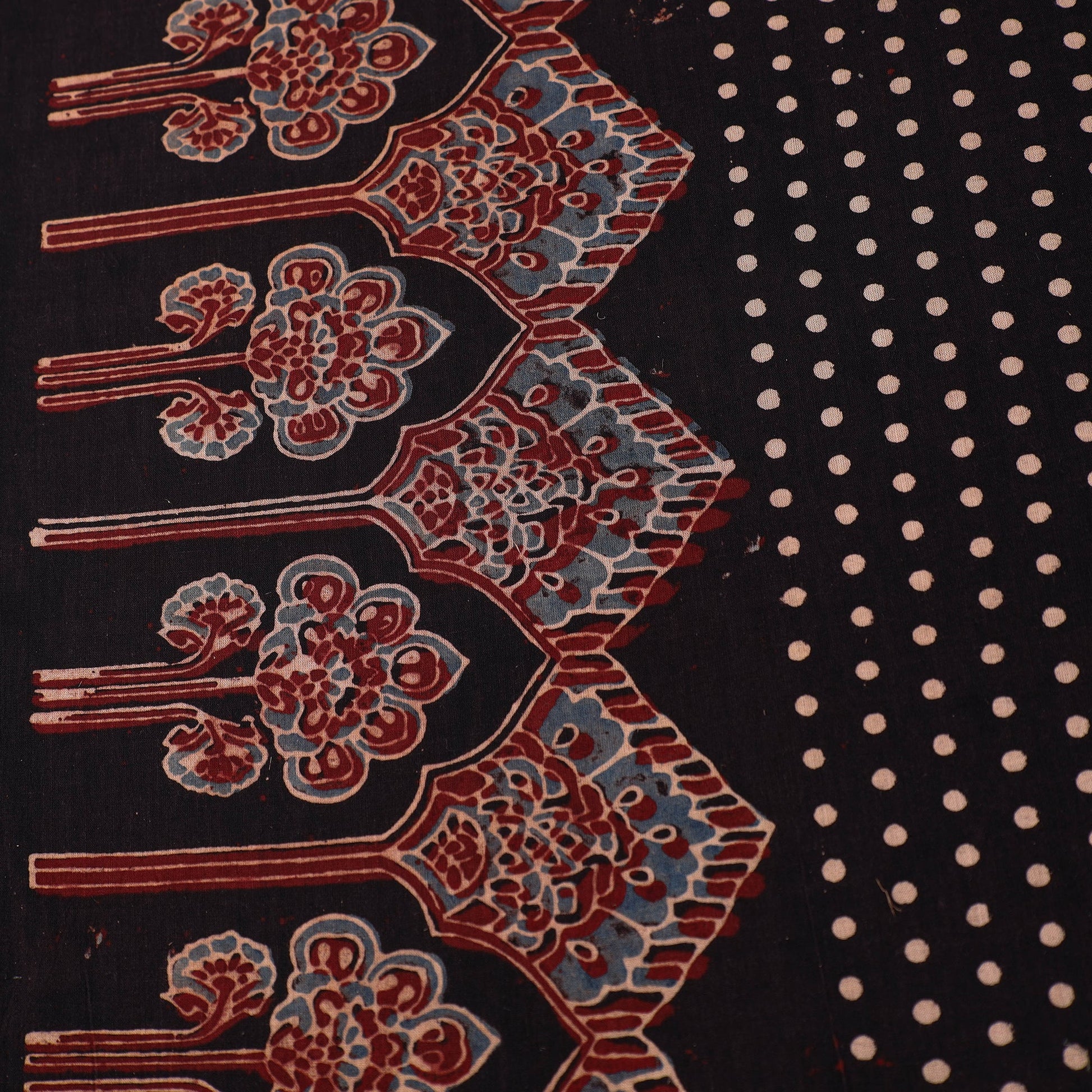 Black - Pure Cotton Ajrakh Print Fabric 25