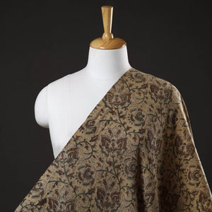 Brown - Pedana Kalamkari Block Print Handwoven Wool Fabric