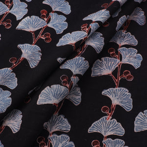 Black - Natural Dyed Cotton Ajrakh Print Fabric 36