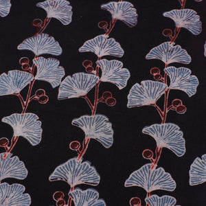 Black - Natural Dyed Cotton Ajrakh Print Fabric 36