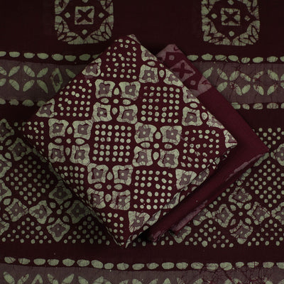3pc Cotton Kutch Batik Print Dress Material 123