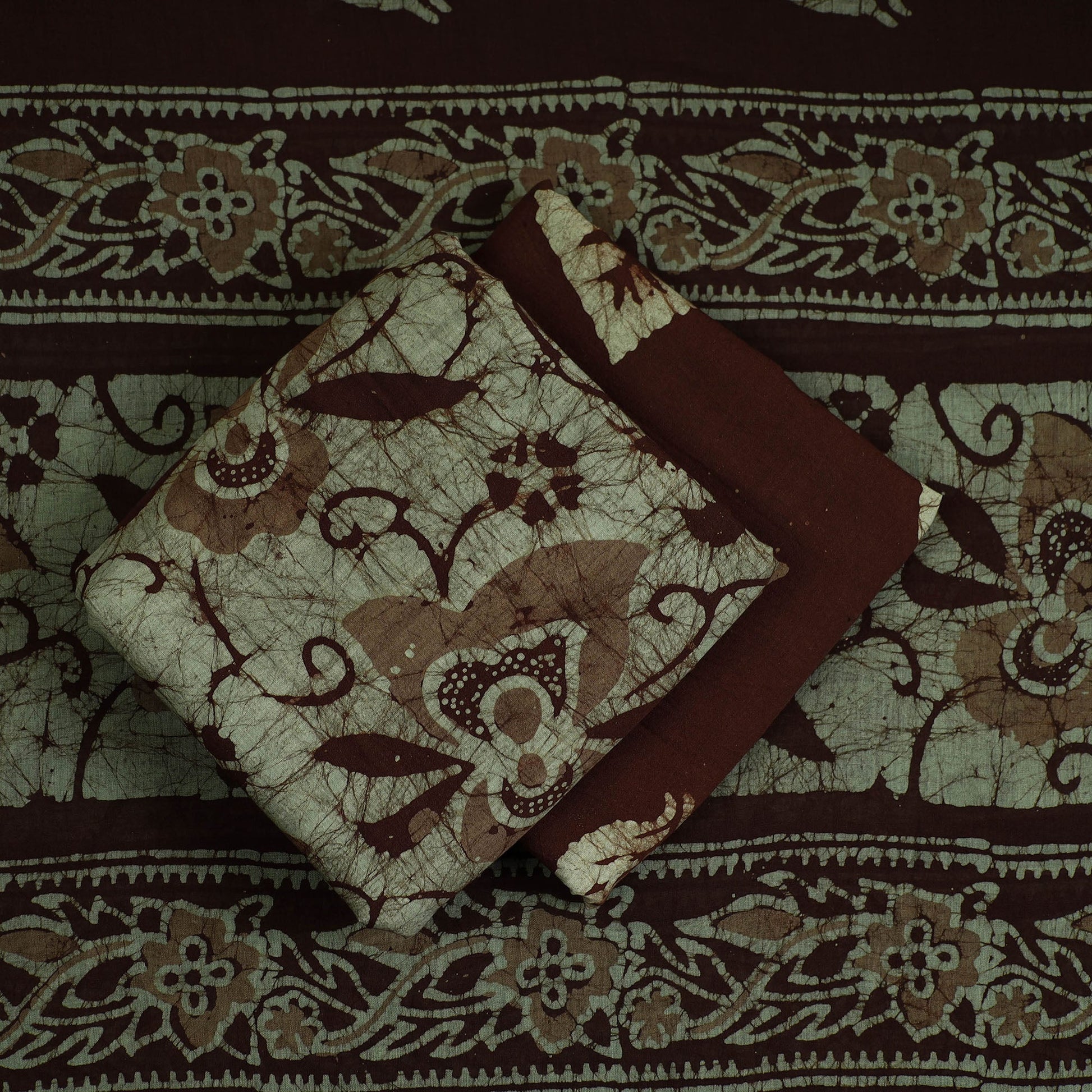 3pc Cotton Kutch Batik Print Dress Material 124
