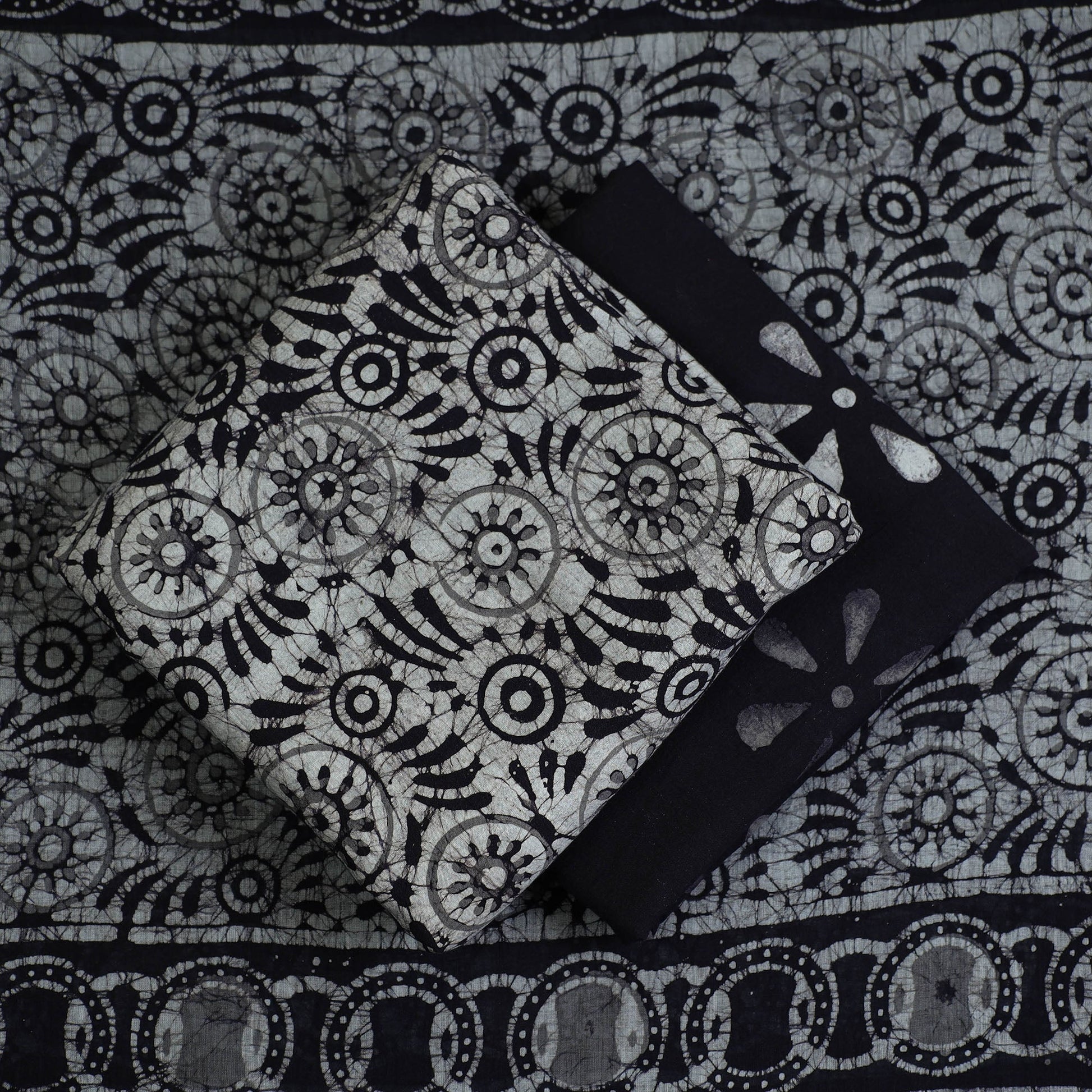 3pc Cotton Kutch Batik Print Dress Material 126