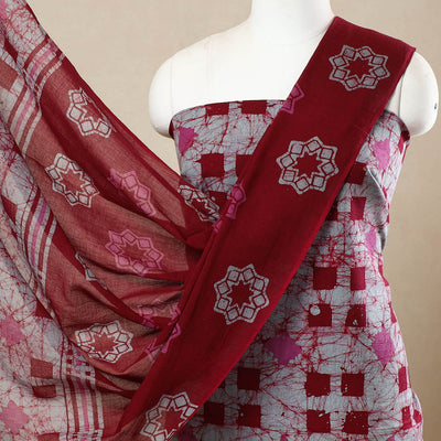 3pc Cotton Kutch Batik Print Dress Material 128
