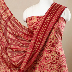 3pc Cotton Kutch Batik Print Dress Material 132