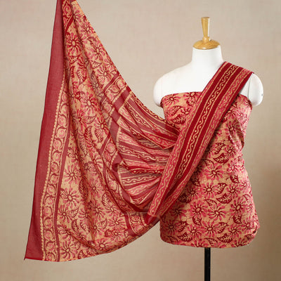 3pc Cotton Kutch Batik Print Dress Material 132