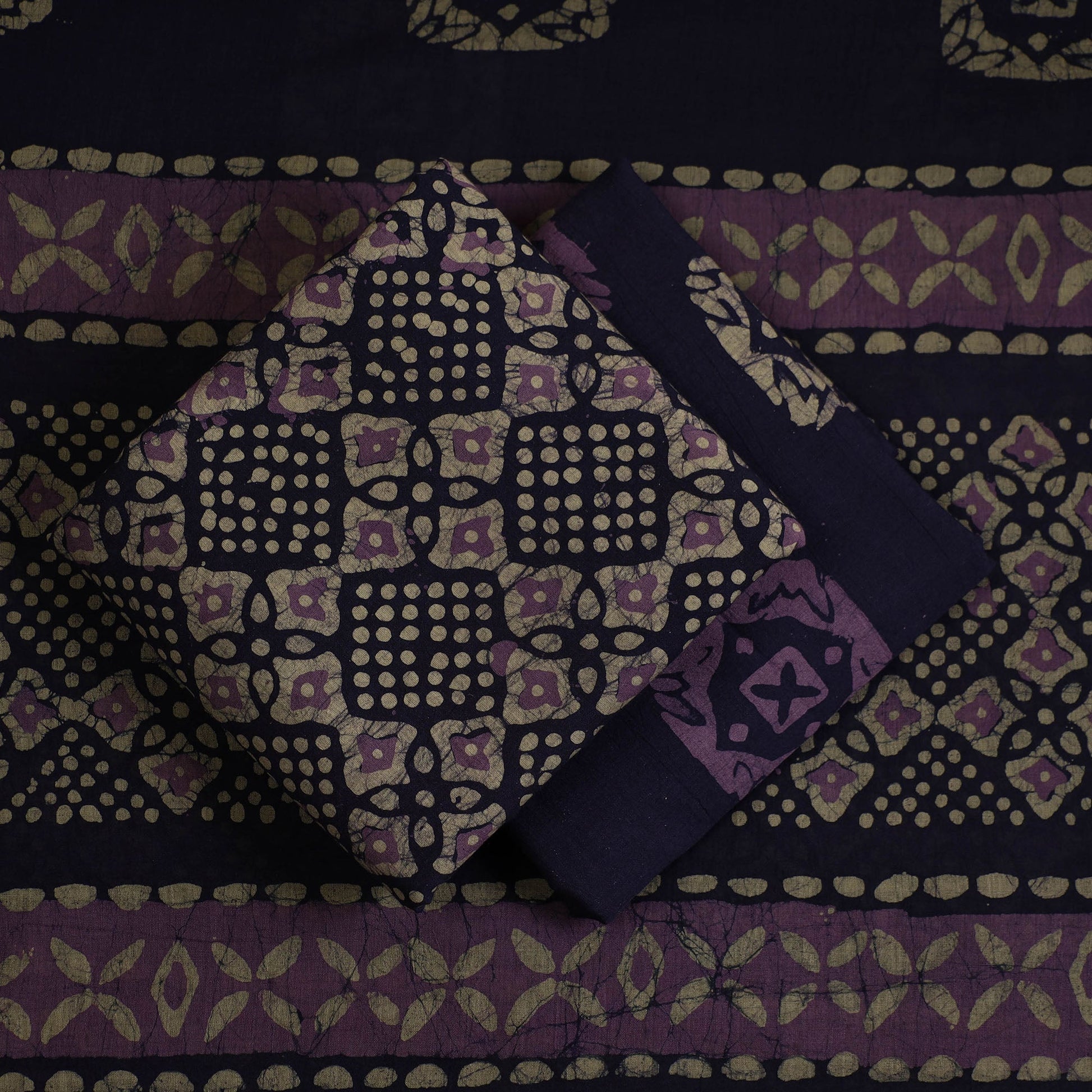 3pc Cotton Kutch Batik Print Dress Material 131
