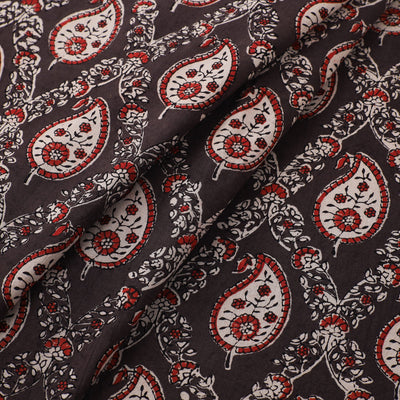 Brown - Natural Dyed Cotton Ajrakh Print Fabric 43