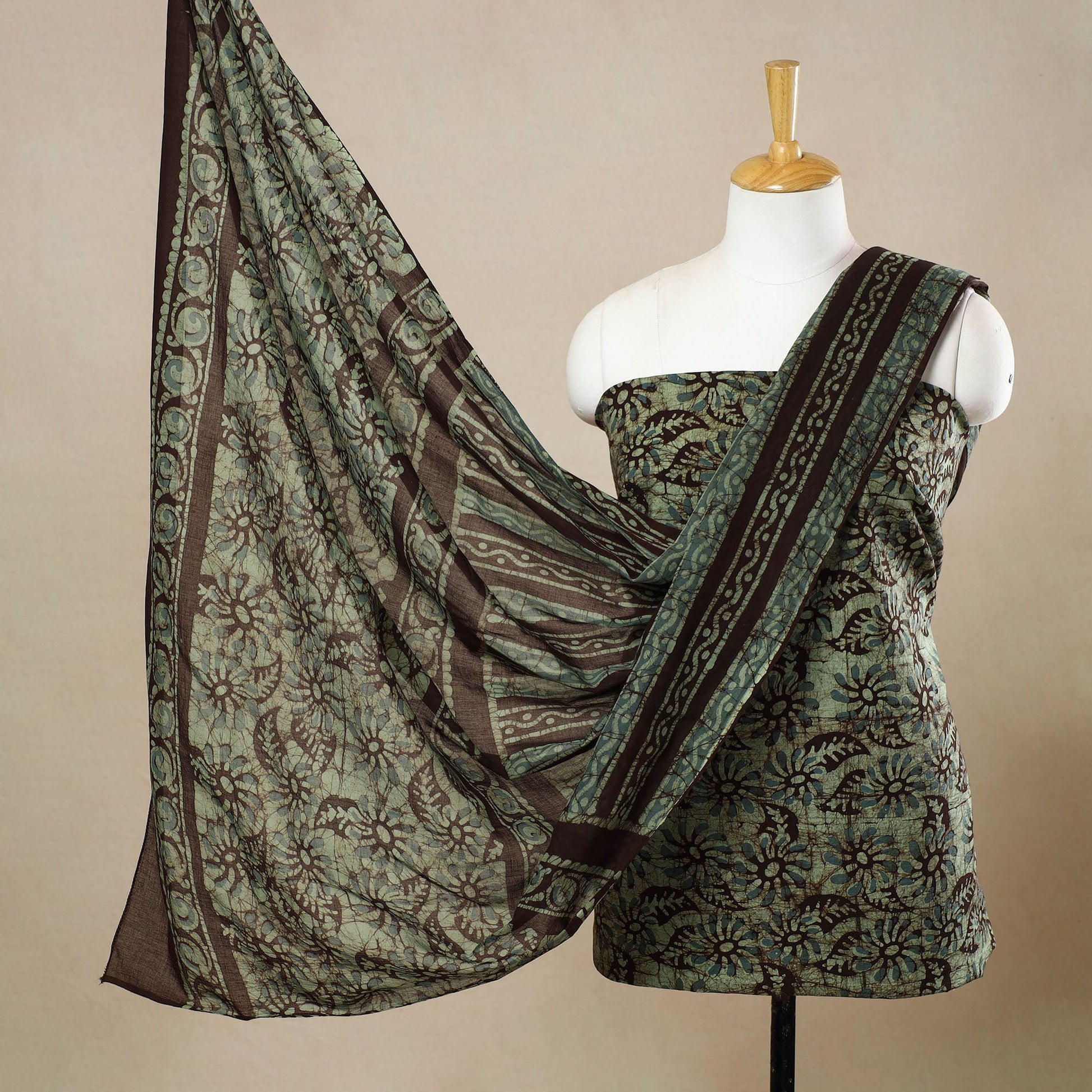 3pc Cotton Kutch Batik Print Dress Material 135