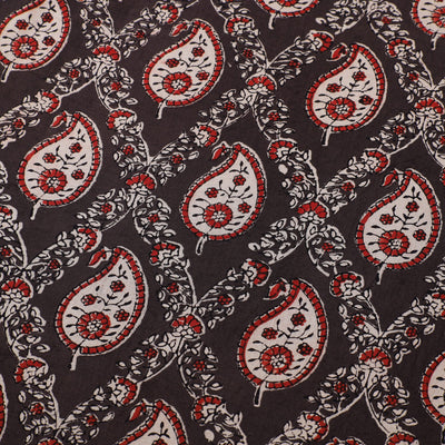 Brown - Natural Dyed Cotton Ajrakh Print Fabric 43