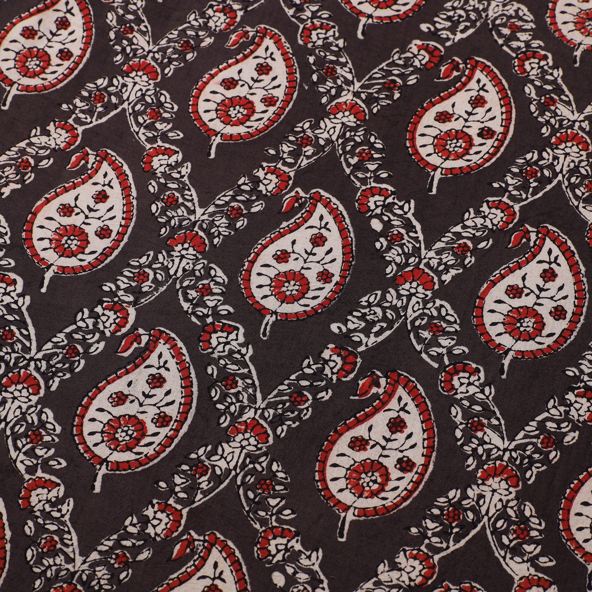 Brown - Natural Dyed Cotton Ajrakh Print Fabric 43