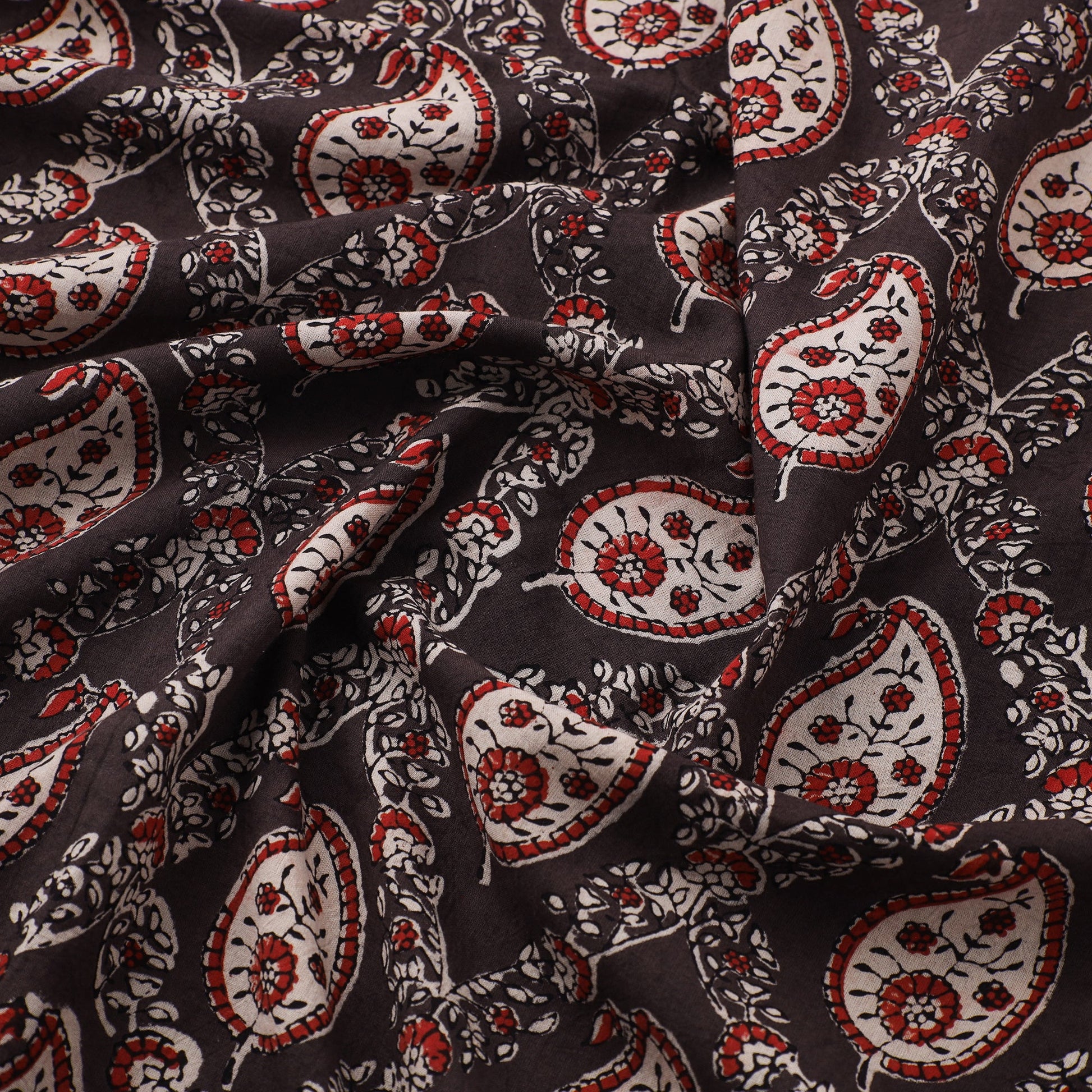 Brown - Natural Dyed Cotton Ajrakh Print Fabric 43