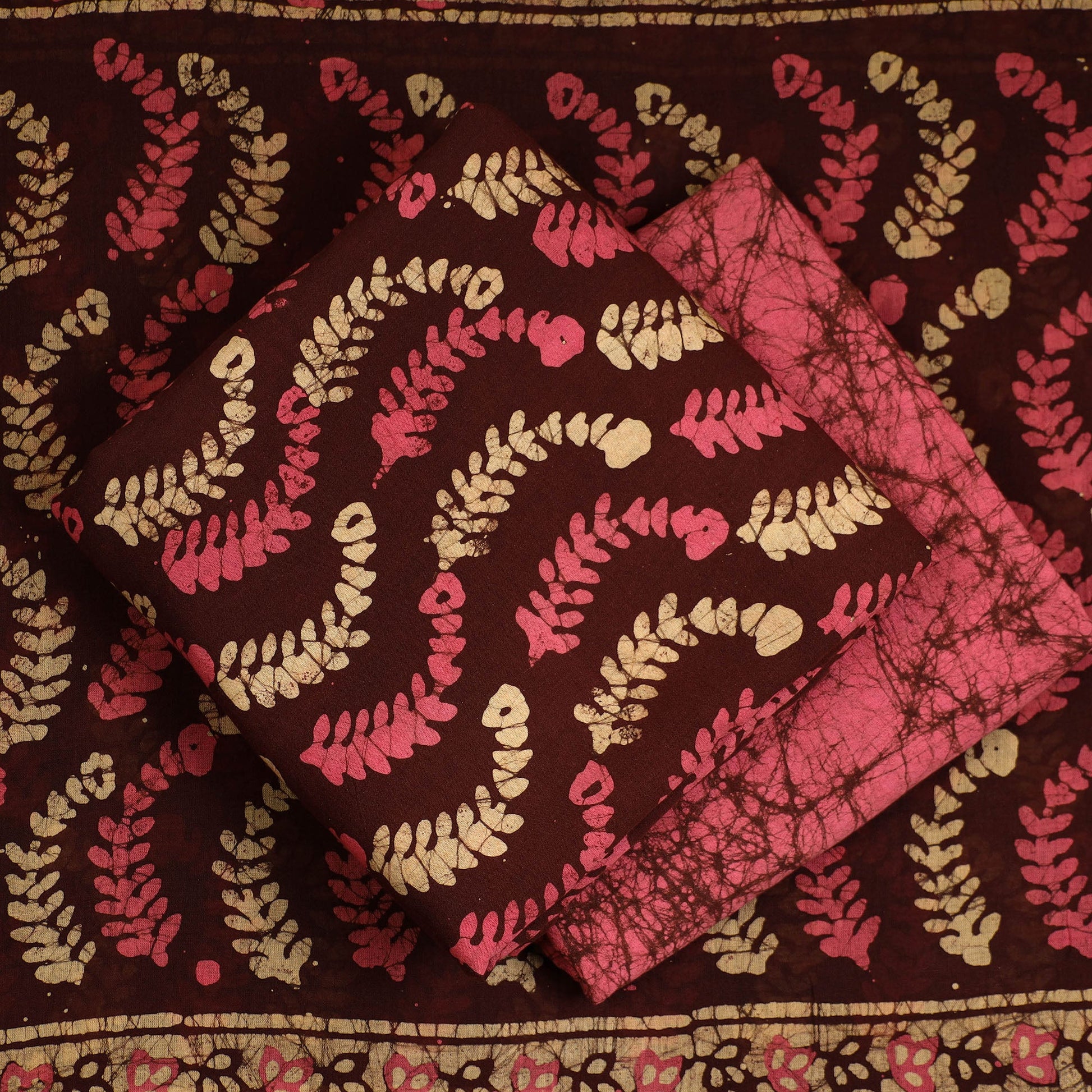 3pc Cotton Kutch Batik Print Dress Material 136
