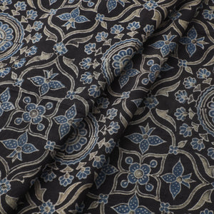 Black - Natural Dyed Cotton Ajrakh Print Fabric 45