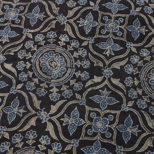 Black - Natural Dyed Cotton Ajrakh Print Fabric 45