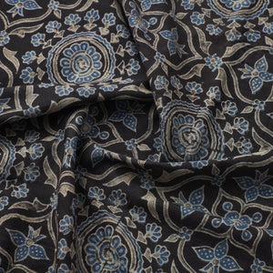 Black - Natural Dyed Cotton Ajrakh Print Fabric 45