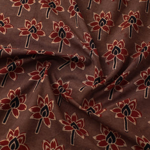 Brown - Pure Cotton Ajrakh Print Fabric 35