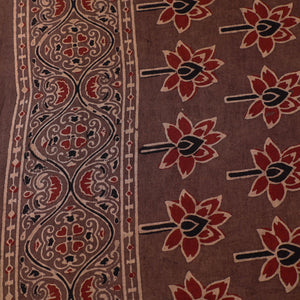 Brown - Pure Cotton Ajrakh Print Fabric 35