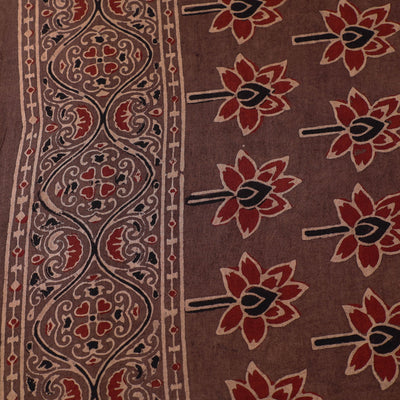 Brown - Pure Cotton Ajrakh Print Fabric 35