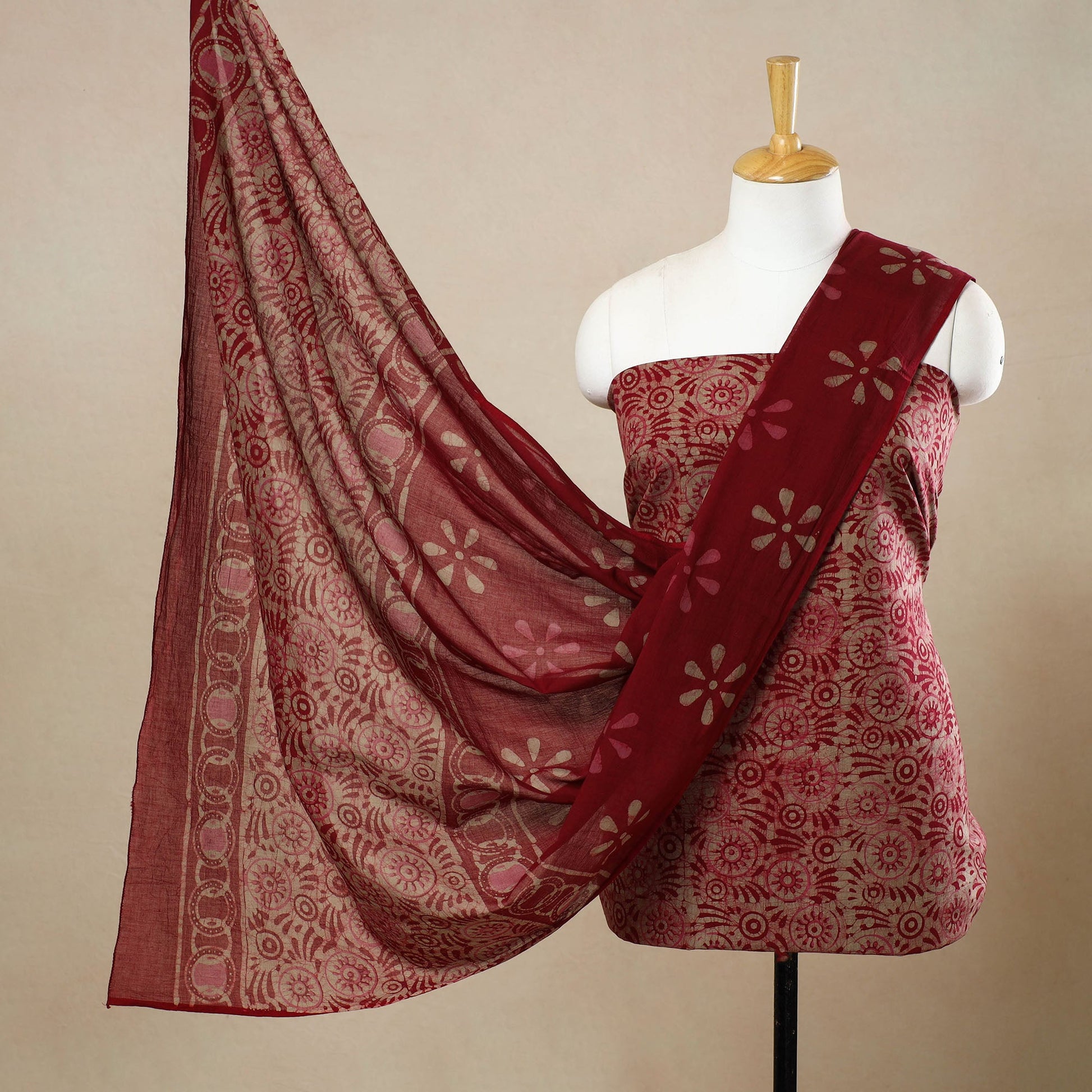 3pc Cotton Kutch Batik Print Dress Material 144