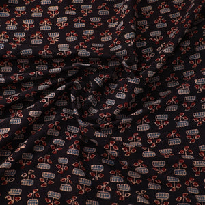 Black - Pure Cotton Ajrakh Print Fabric 38