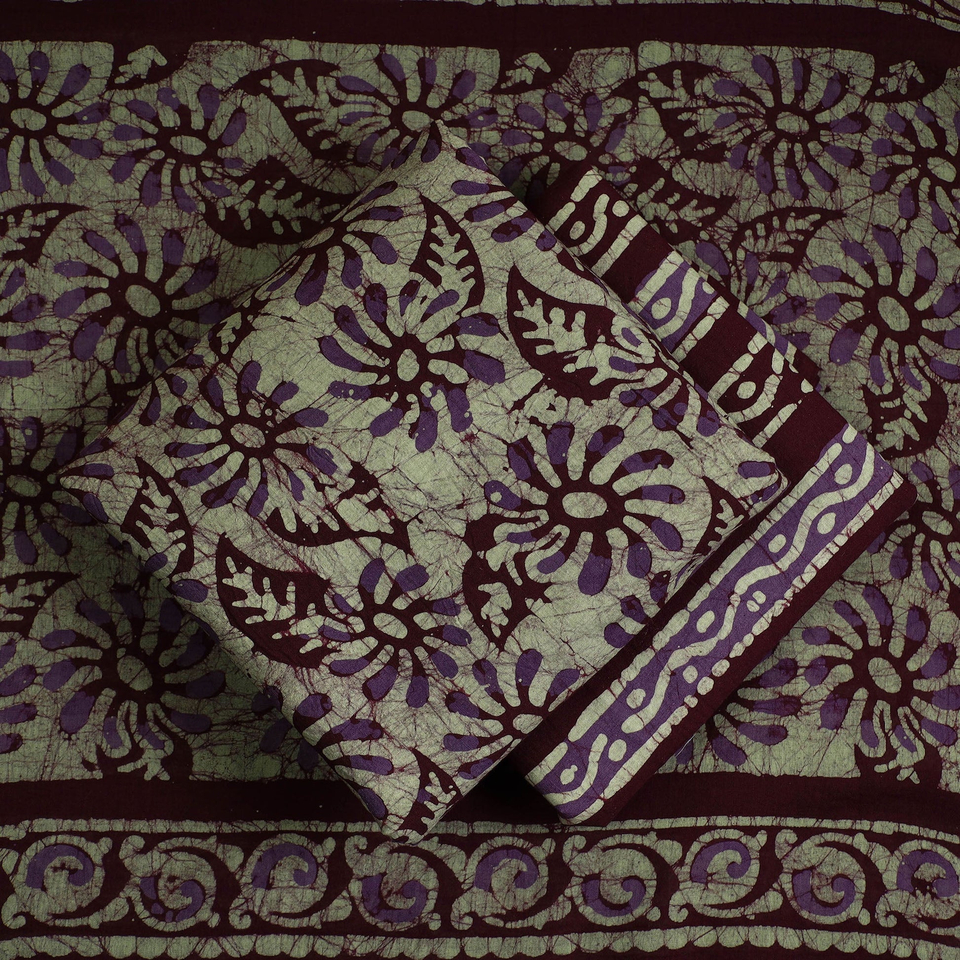 3pc Cotton Kutch Batik Print Dress Material 142