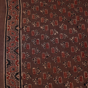 Brown - Pure Cotton Ajrakh Print Fabric 39