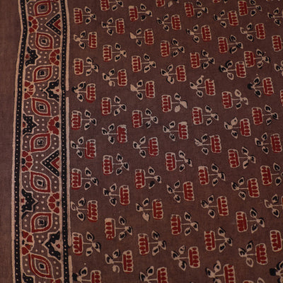 Brown - Pure Cotton Ajrakh Print Fabric 39