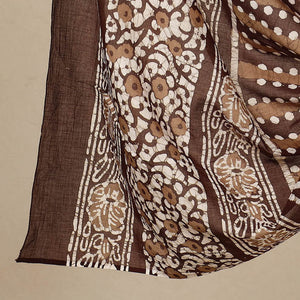 Brown - 3pc Cotton Kutch Batik Print Dress Material 149