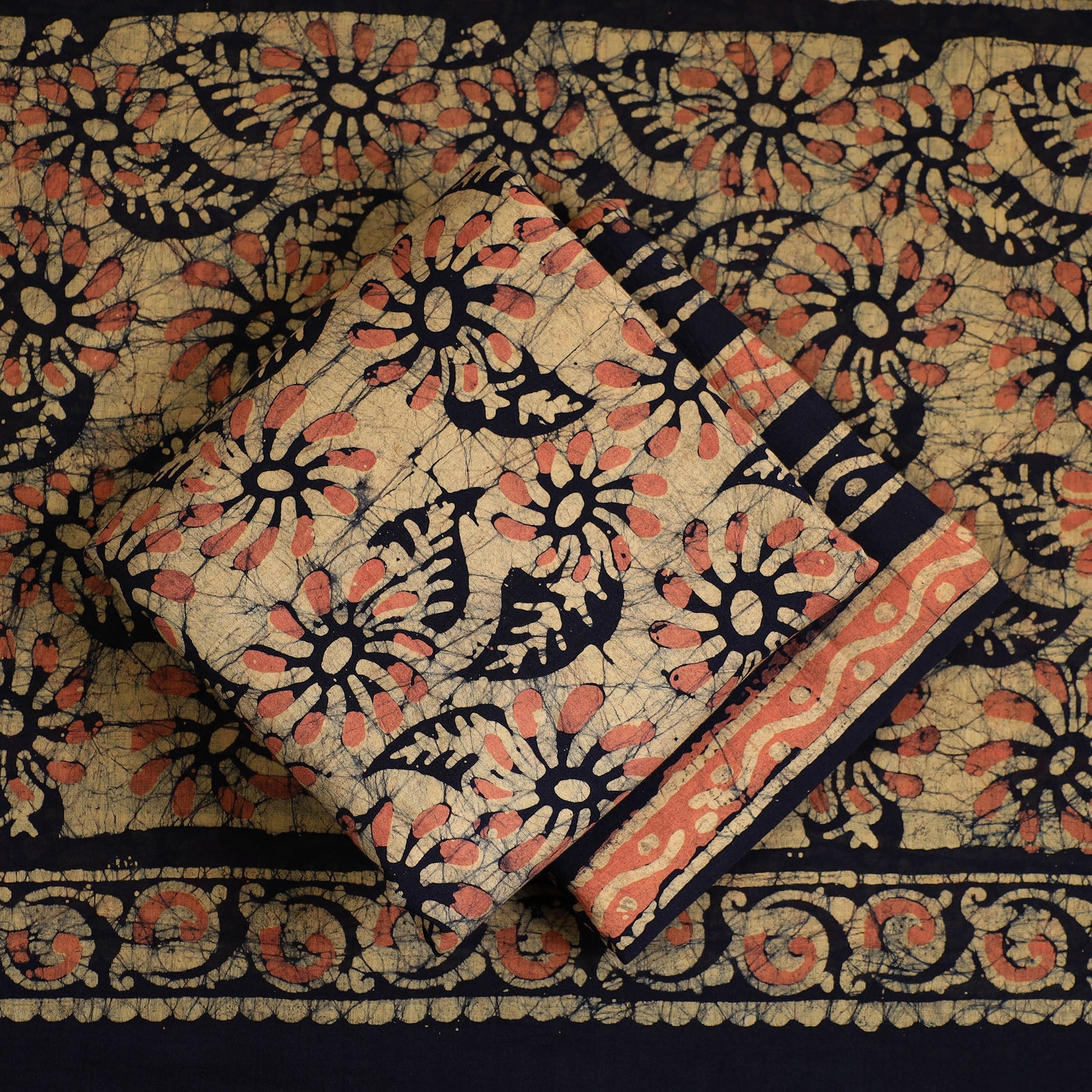 3pc Cotton Kutch Batik Print Dress Material 146