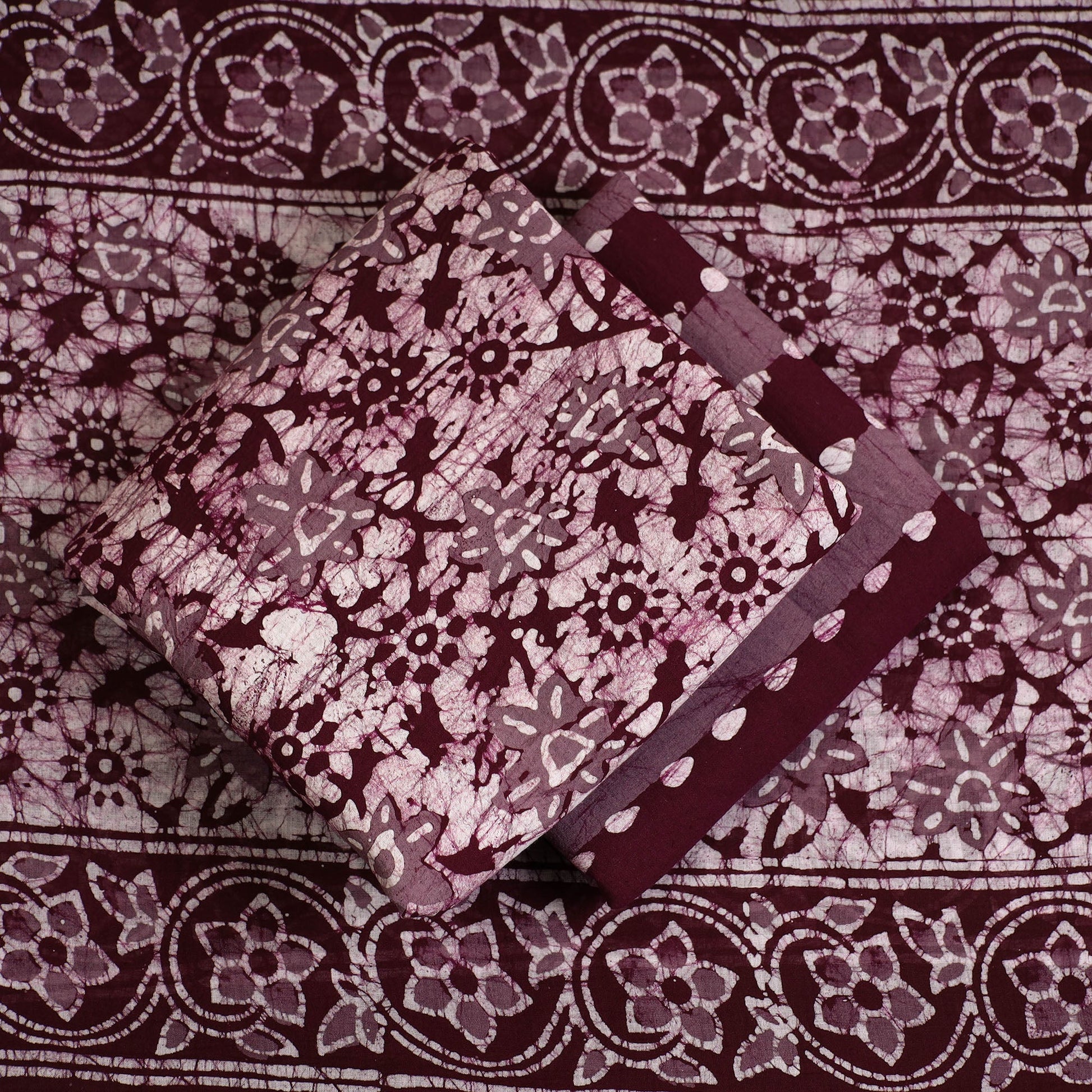 3pc Cotton Kutch Batik Print Dress Material 147