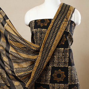 Black - 3pc Cotton Kutch Batik Print Dress Material 152