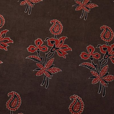 Brown - Natural Dyed Cotton Ajrakh Print Fabric 53