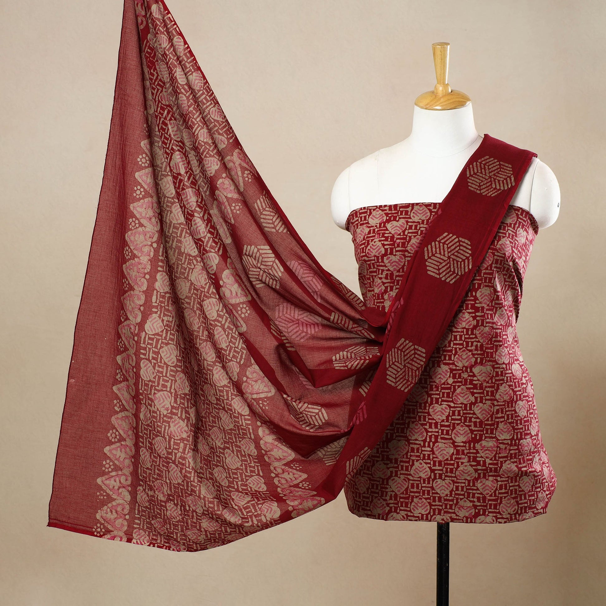 3pc Cotton Kutch Batik Print Dress Material 151
