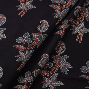 Black - Natural Dyed Cotton Ajrakh Print Fabric 54