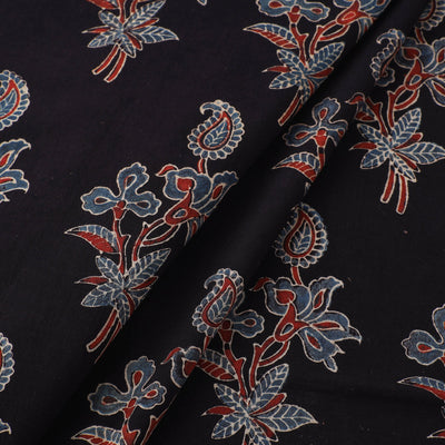 Black - Natural Dyed Cotton Ajrakh Print Fabric 54