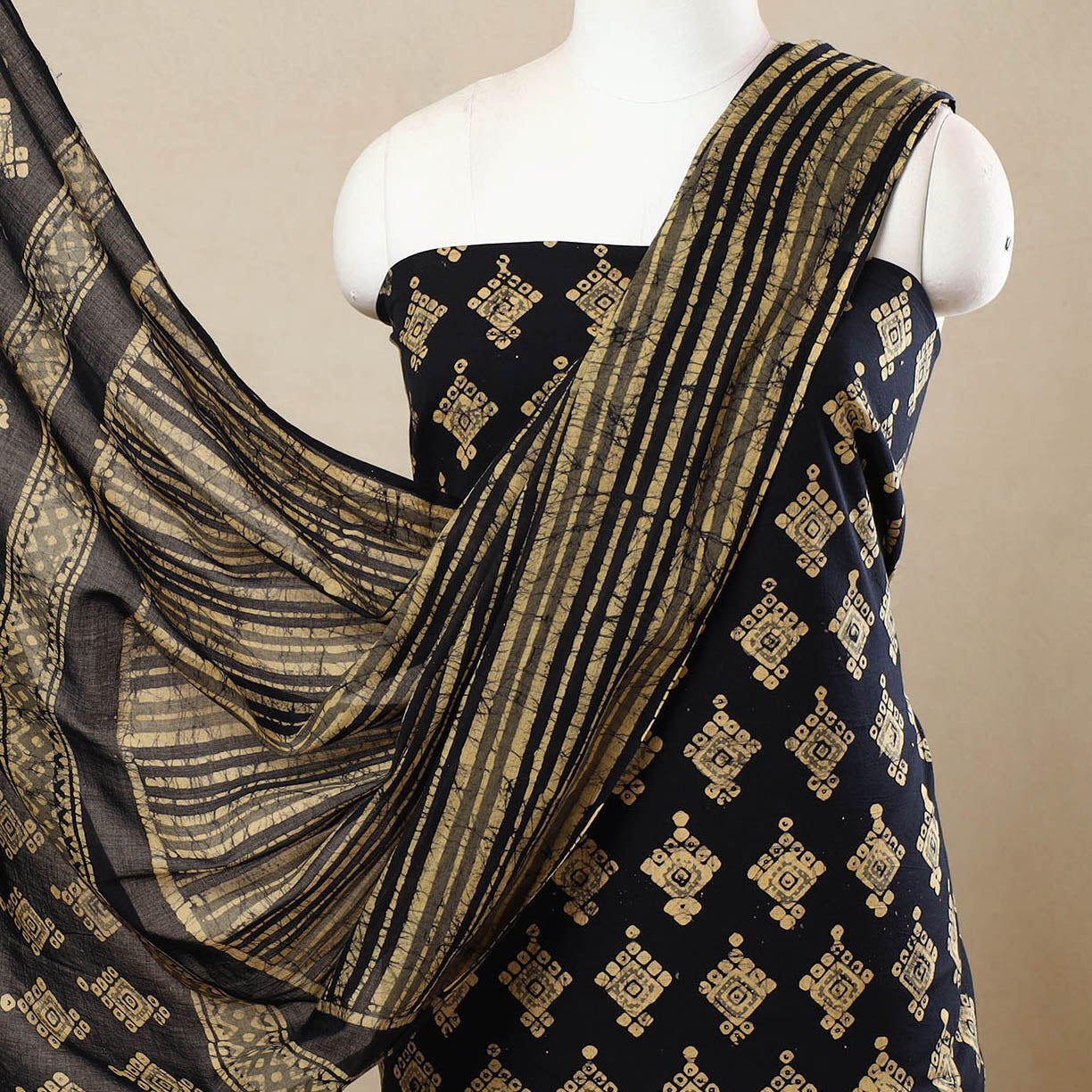 3pc Cotton Kutch Batik Print Dress Material 153