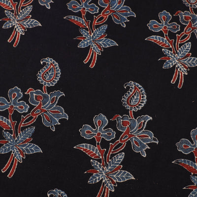 Black - Natural Dyed Cotton Ajrakh Print Fabric 54