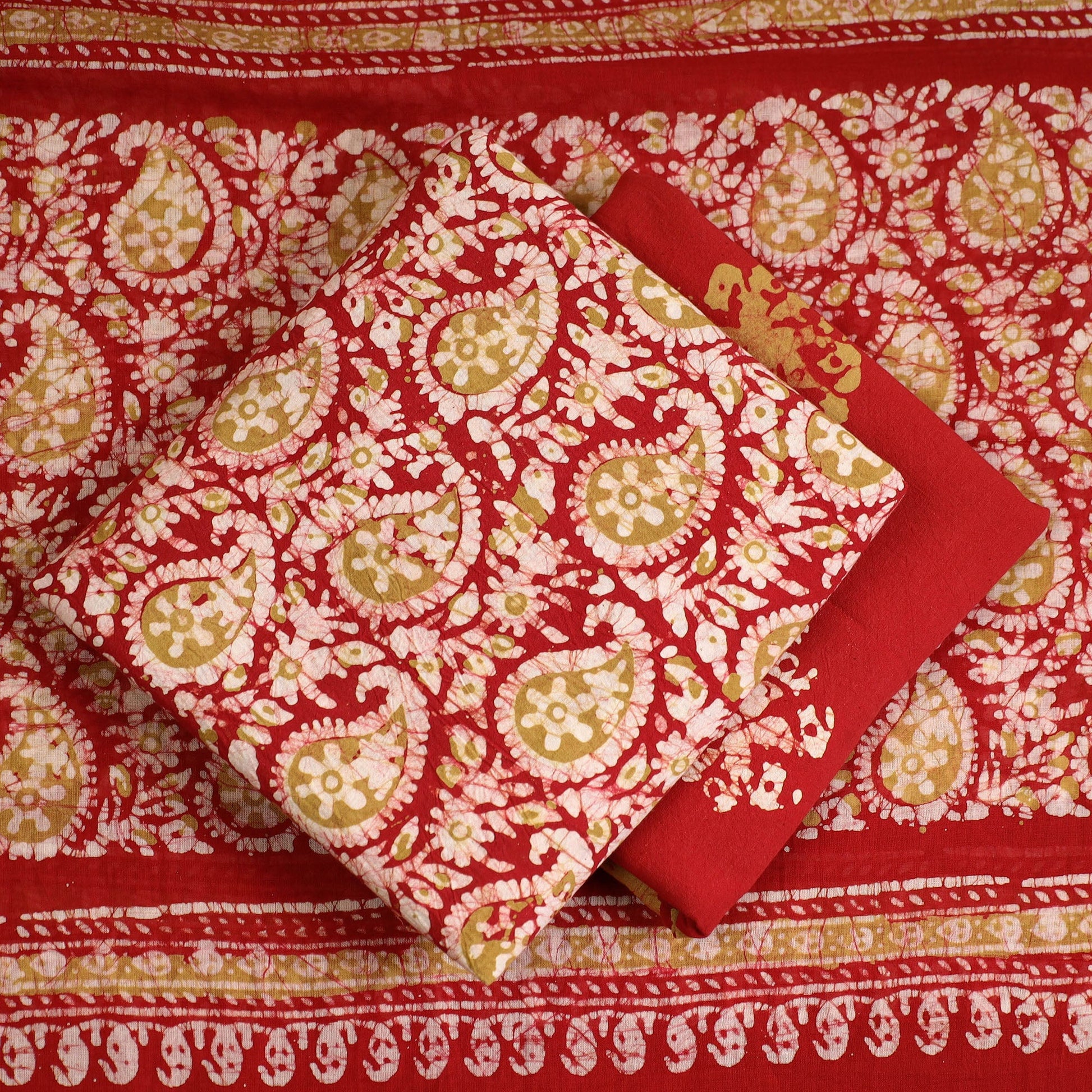3pc Cotton Kutch Batik Print Dress Material 150