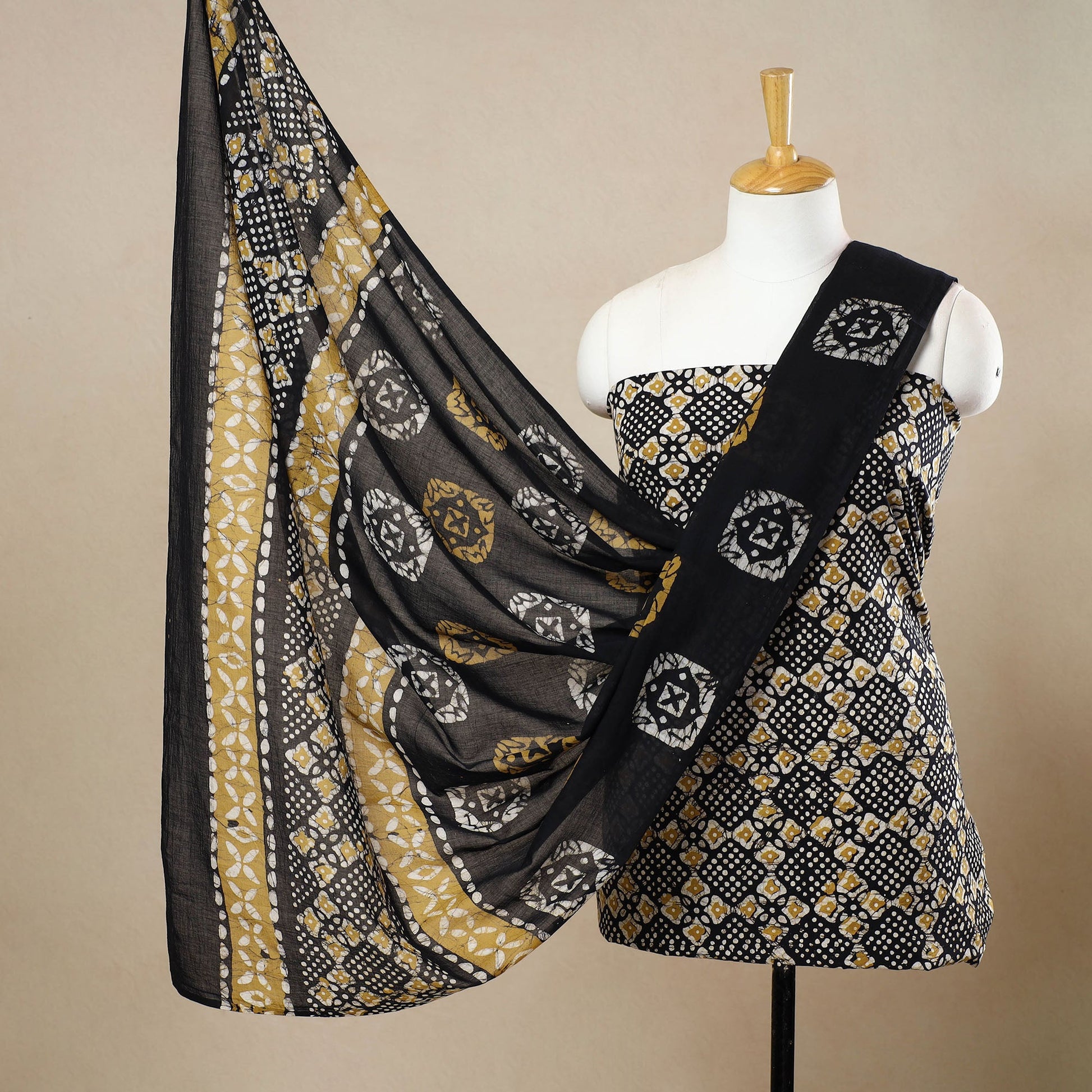 3pc Cotton Kutch Batik Print Dress Material 154