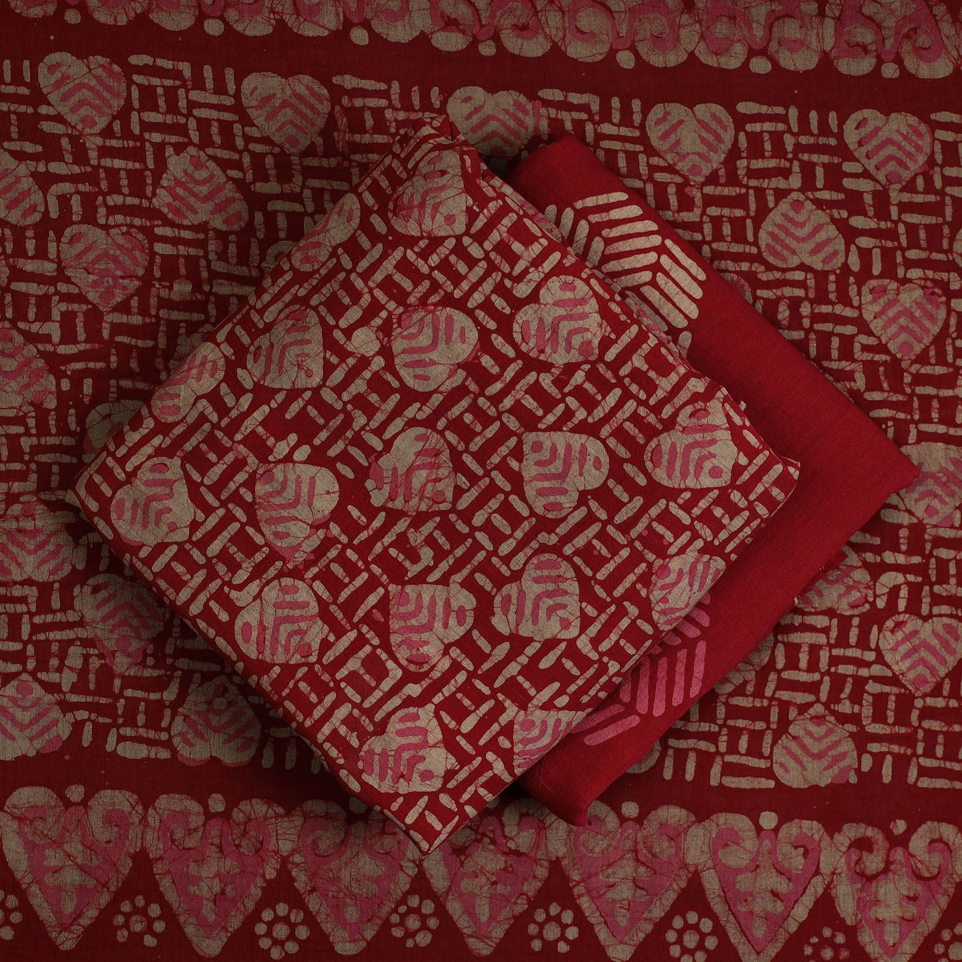3pc Cotton Kutch Batik Print Dress Material 151