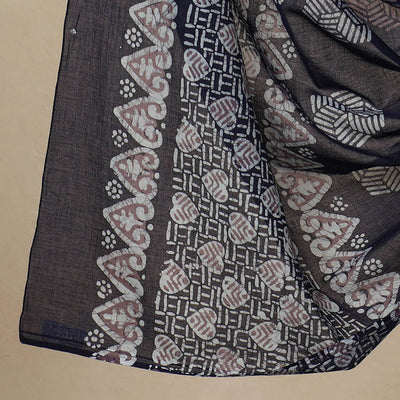 Blue - 3pc Cotton Kutch Batik Print Dress Material 157