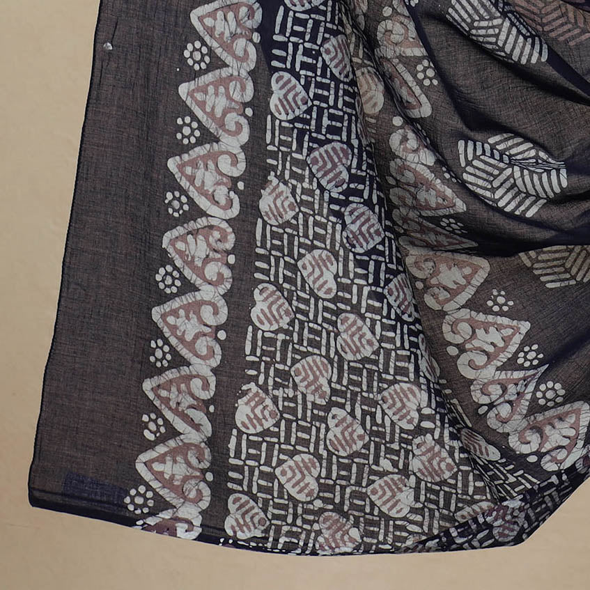 Blue - 3pc Cotton Kutch Batik Print Dress Material 157