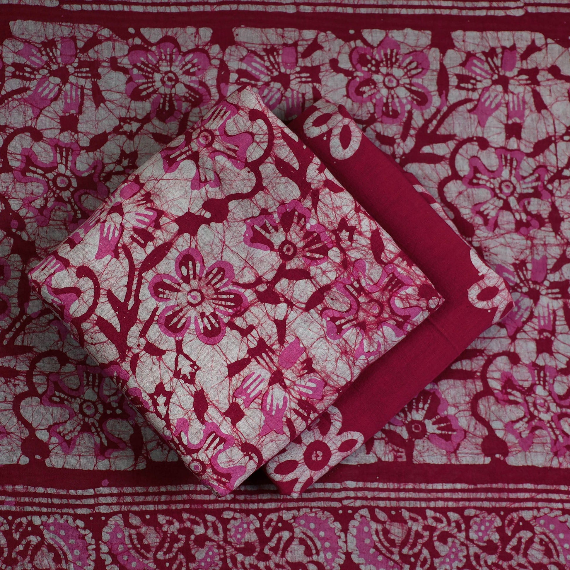 3pc Cotton Kutch Batik Print Dress Material 155