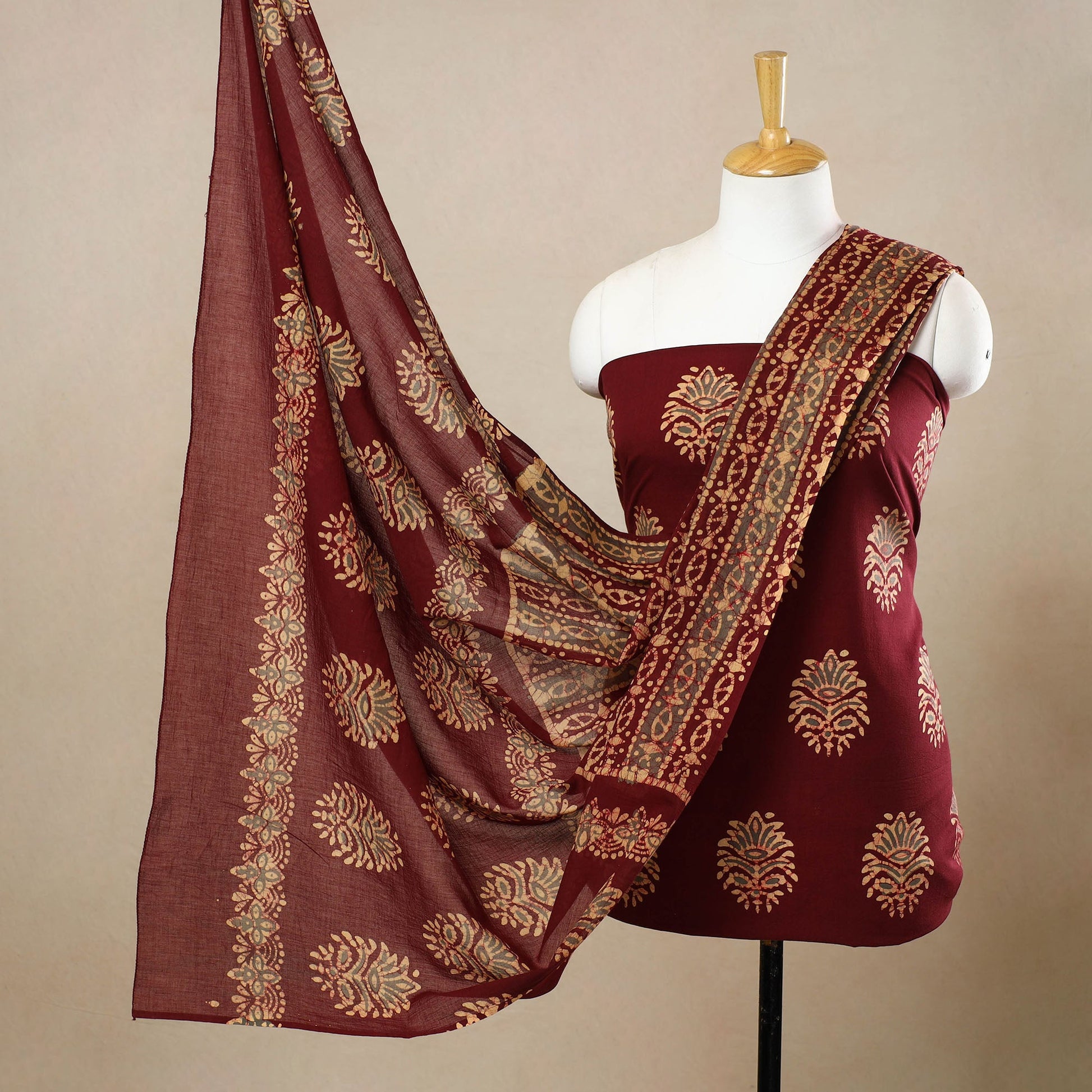 3pc Cotton Kutch Batik Print Dress Material 160