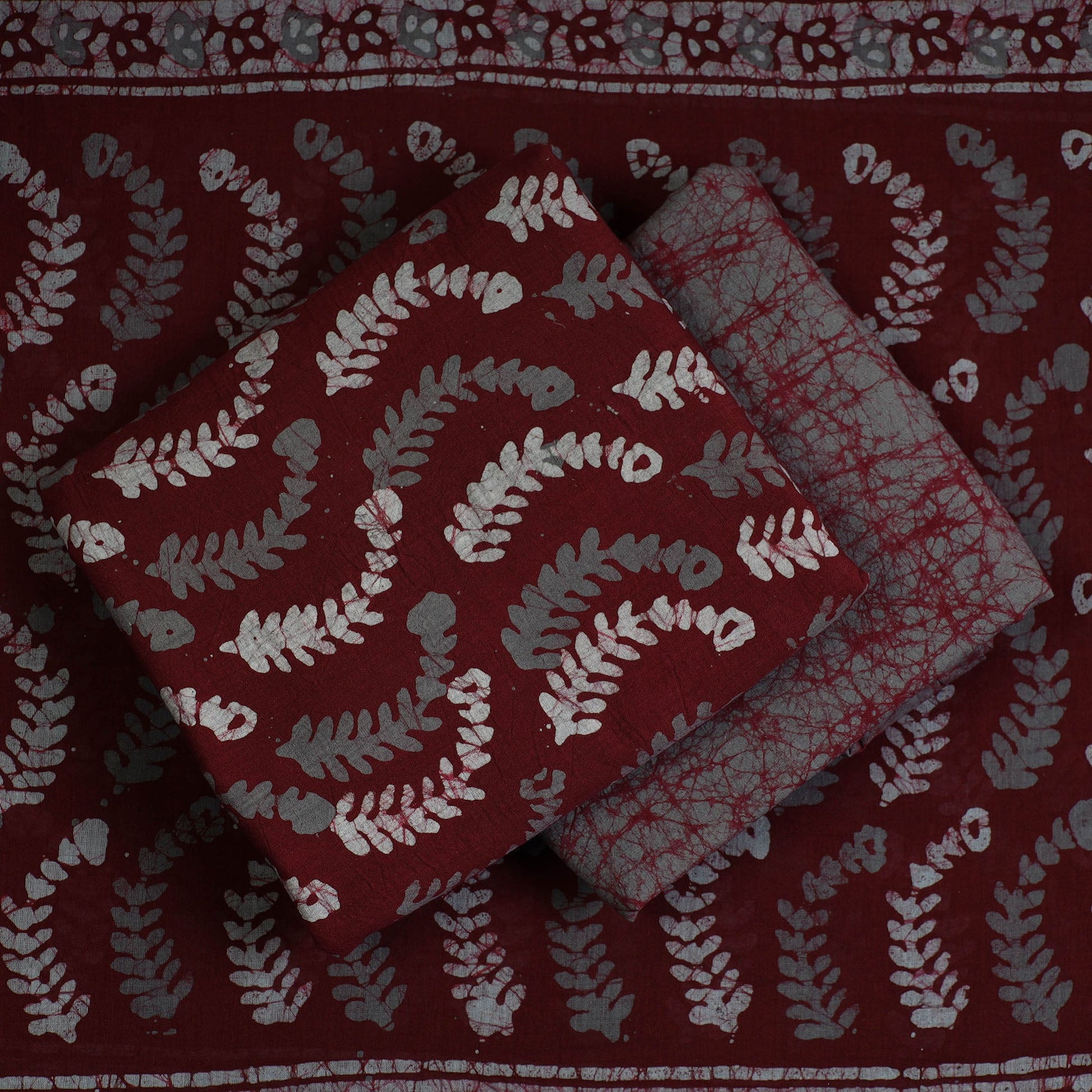 3pc Cotton Kutch Batik Print Dress Material 158